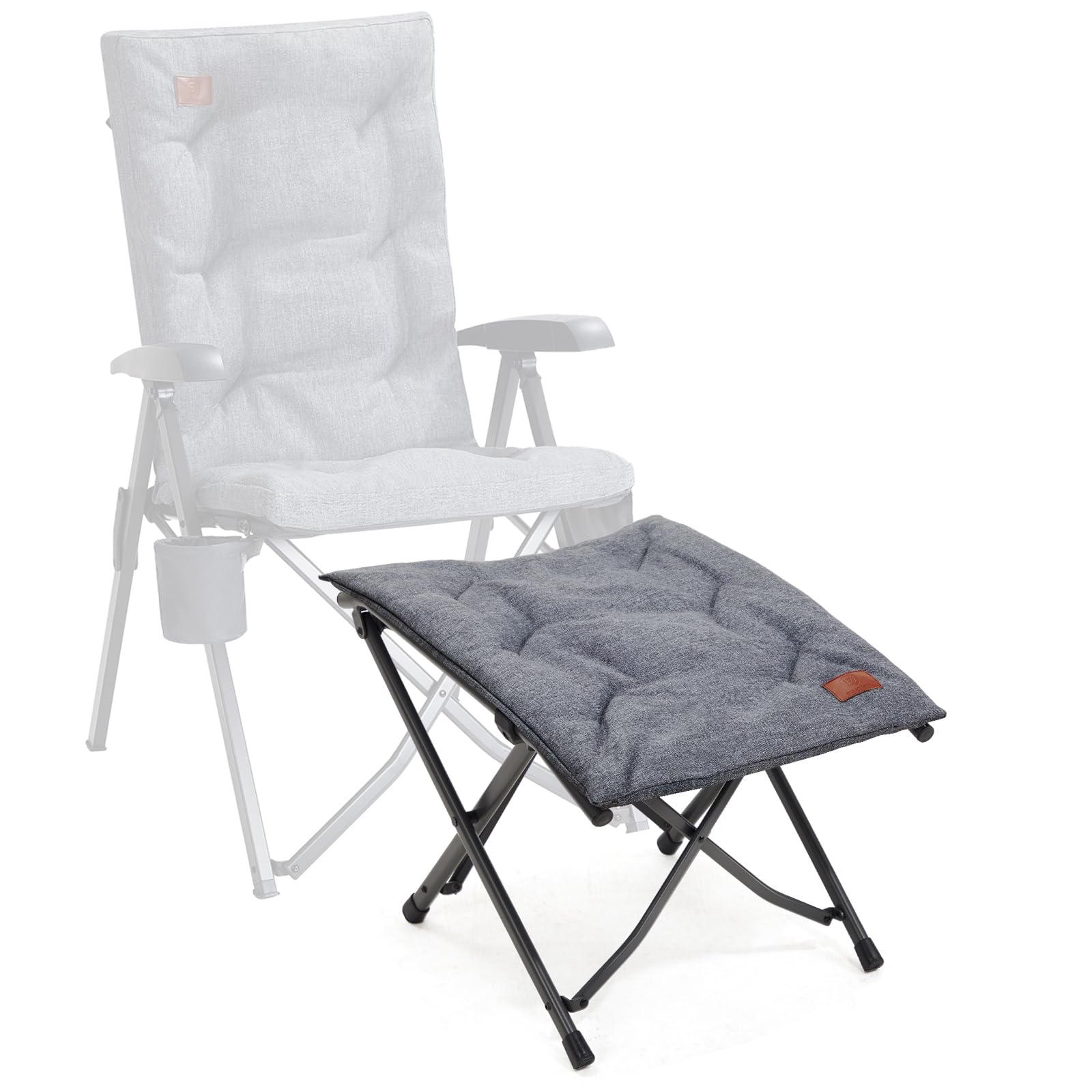 EVER ADVANCED Folding Camping Footrest Ergonomical Ottomans for Living Room Collapsible Garden Footstool Lightweight Leg Rest with Carry Bag for