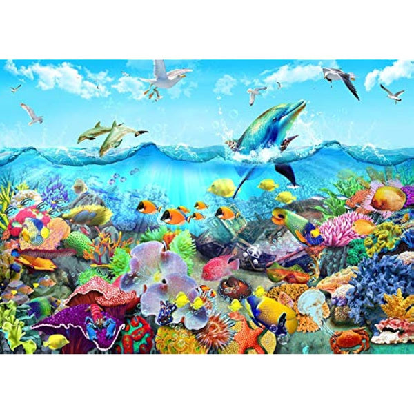 1000 Pieces Jigsaw Puzzles for Adults Ocean World Sea Coral Dolphins Fun Jigsaw Puzzles for Adults 1000 Piece