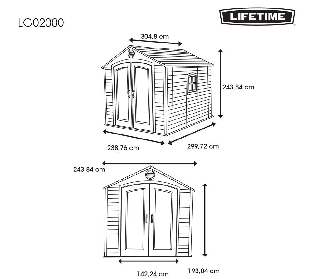 Lifetime 60282 Outdoor Storage Shed, 7 x 12 ft.