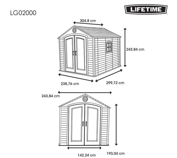 Lifetime 60282 Outdoor Storage Shed, 7 x 12 ft.