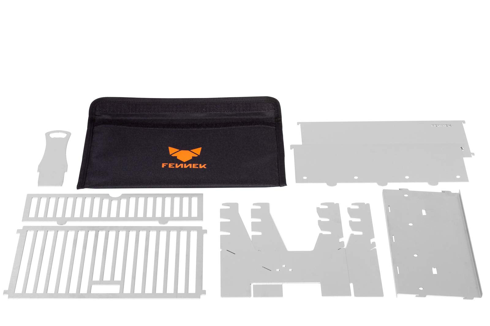 FENNEK Light | Mobile and Stick Together Charcoal Barbecue Grill | Made of Stainless Steel | Suitable for Camping, Trekking, Van Life, Garden and