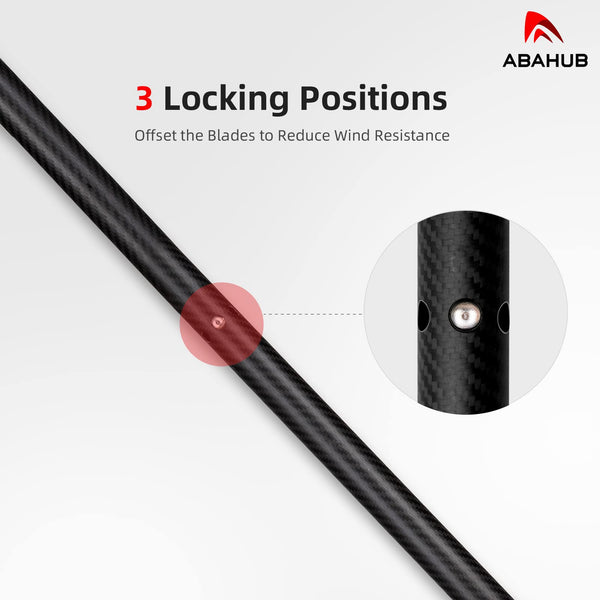Abahub 1 x Carbon Kayak Paddles, 90.5 Inches Kayaking Oars for Boating, Canoeing with Paddle Leash, Carbon Fiber Shaft Black Plastic Blades