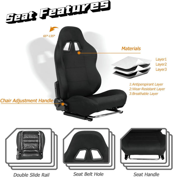 Dardoo Racing Simulator Cockpit with Seat Adjustable Cockpit Simulator Fit for Logitech G923 G29 G920, Thrustmaster Wheels Stabilized Driving Sim Cockpit, Without Wheel, Pedal and Hand Brake