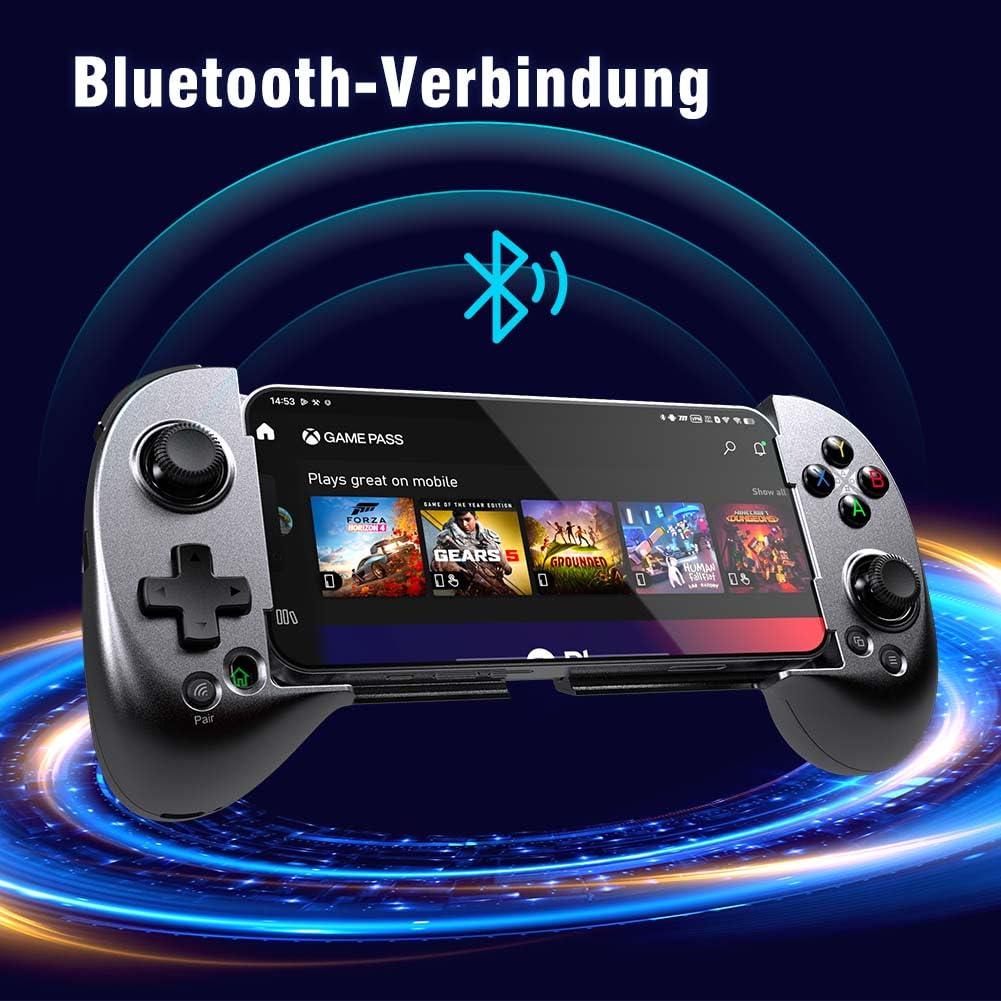 ShanWan Mobile Gaming Controller for Android/iOS, Phone controller for iPhone15, Bluetooth connection, PS Remote Gaming Xbox Cloud Steam Link GeForce NOW MFi Apple Arcade Gaming