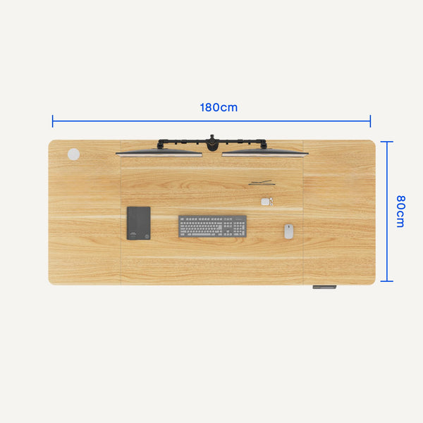 FLEXISPOT ONE PIECE Electric Standing Desk Height Adjustable Sit Stand Up Desk for Home Office with Memory Smart Pannel (100 * 60cm Black Frame+ Black Desktop)