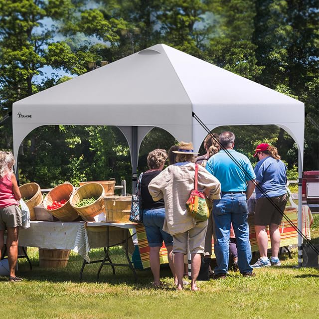 YITAHOME 2.5x2.5M Instant Heavy Duty Pop Up Gazebo, Waterproof Folding Garden Camping Party Tent Canopy Marquee with Roller Bag for Patio Markets Beach