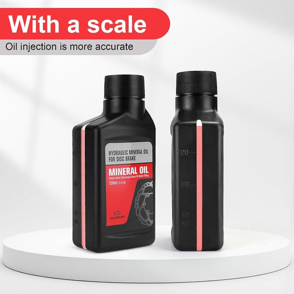 CHUMXINY Brake Bleed Kit for SHIMANO Hydraulic Brakes, Including 300ML Mineral Oil Brake Fluid, Clear Funnel and Instruction Manual.