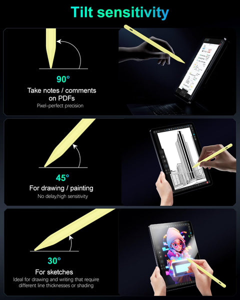 Variglas Pencil for iPad - 2018-2025 15 Minutes Fast Charging, Palm Rejection,Tilt Sensitivity, Stylus Pen Compatible with iPad Pro 11"/12.9"/13", 11/10/9/8/7/6th Gen, Air 3-6, Mini 5/6