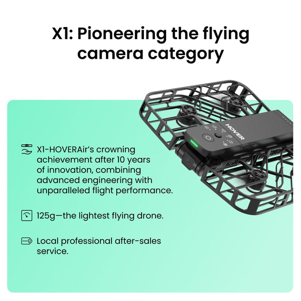 HOVERAir X1 Drone with Camera, Self-Flying Camera Drone with Follow Me Mode, Foldable Mini Drone with HDR Video Capture, Palm Takeoff, Intelligent Flight Paths, Hands-Free Control Black (Combo Plus)