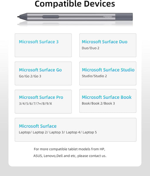 Metapen Stylus Pen M2 Biz for Microsoft Surface(4096 Pressure Level, 180 Days AAAA Battery Life), 2-in-1 Button Surface Pen for Surface Pro X/9/8/7/6/5/4/3/Go 3/Studio 2/Book 3/Duo, ASUS VivoBook Flip