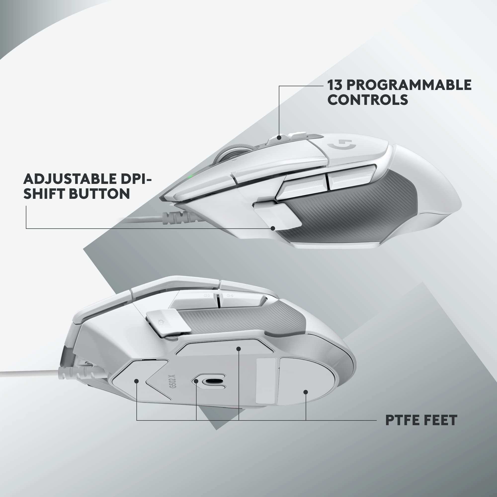 Logitech G G502 X PLUS LIGHTSPEED Wireless RGB Gaming Mouse - Optical mouse with LIGHTFORCE hybrid switches, LIGHTSYNC RGB, HERO 25K gaming sensor, compatible with PC - macOS/Windows - Black