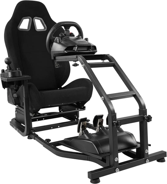 Dardoo Racing Simulator Cockpit with Adjustable Racing Seat Fits for Logitech G29 G920 G923, Thrustmaster T150 T300RS GT Racing Steering Wheel Stand, Not Included Wheel Shifter and Pedals