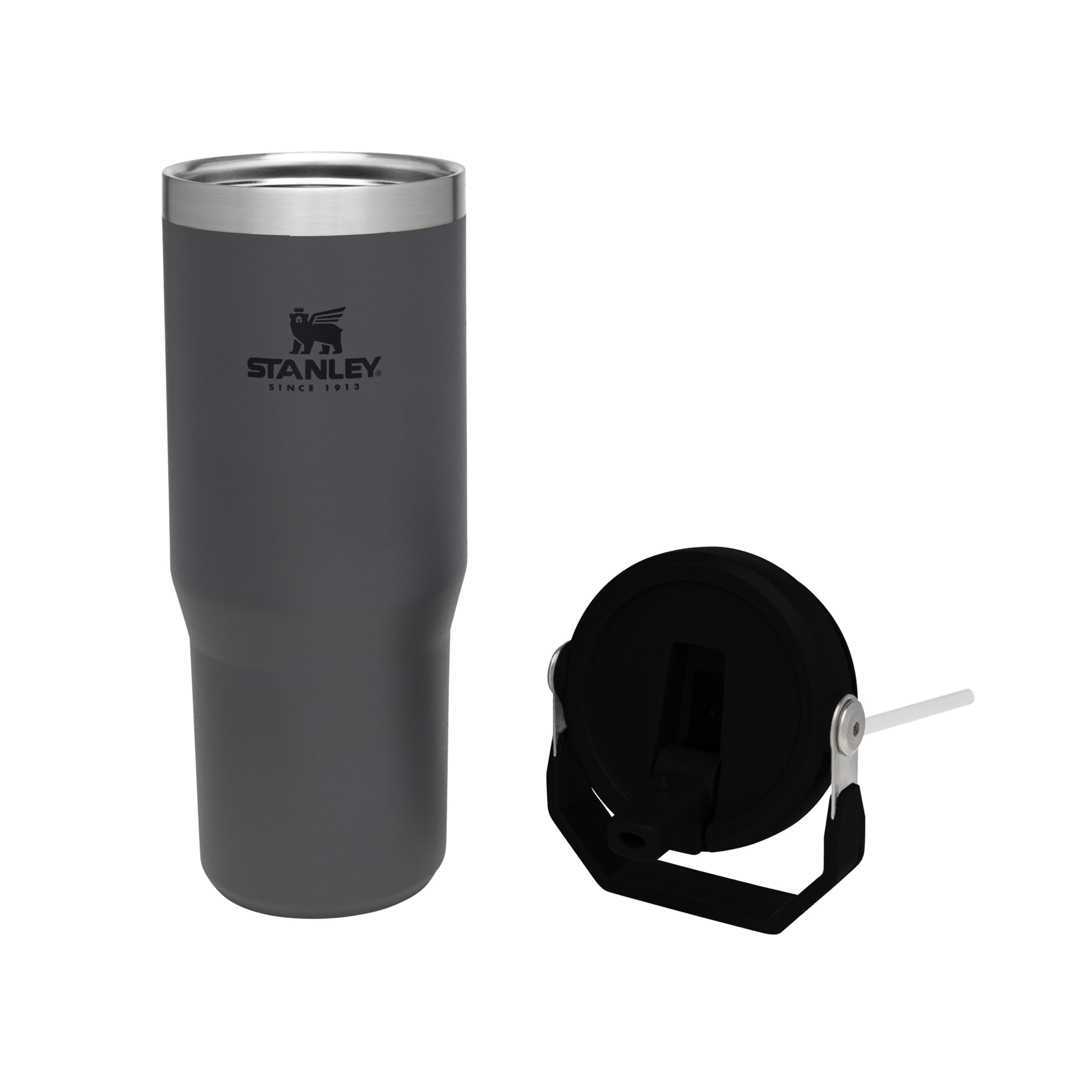 Stanley Flip Straw Tumbler 1.0 Water Bottle With Straw 0.89L - Keeps Cold For 12+ Hours - Easy To Carry - Dishwasher Safe - Stainless Steel Thermal Flask - BPA-Free Travel Mug - Navy