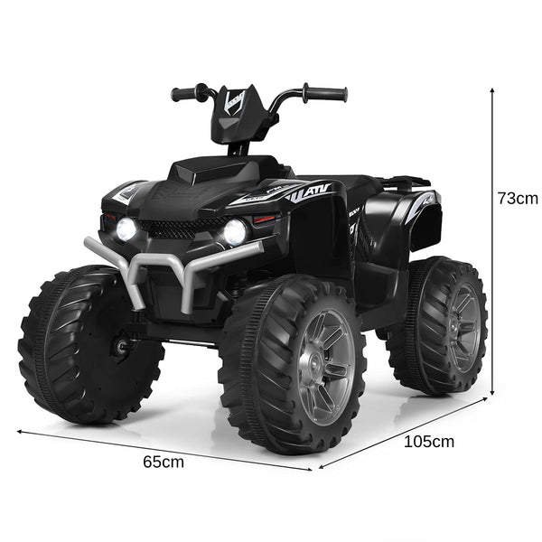 GYMAX Kids Electric Quad Bike, Children Ride On ATV with Bluetooth, Lights, Music, Horn, High/Low Speeds and Slow Start, 12 V Battery Powered Toy Car for 3-7 Years Boys Girls (Blue)