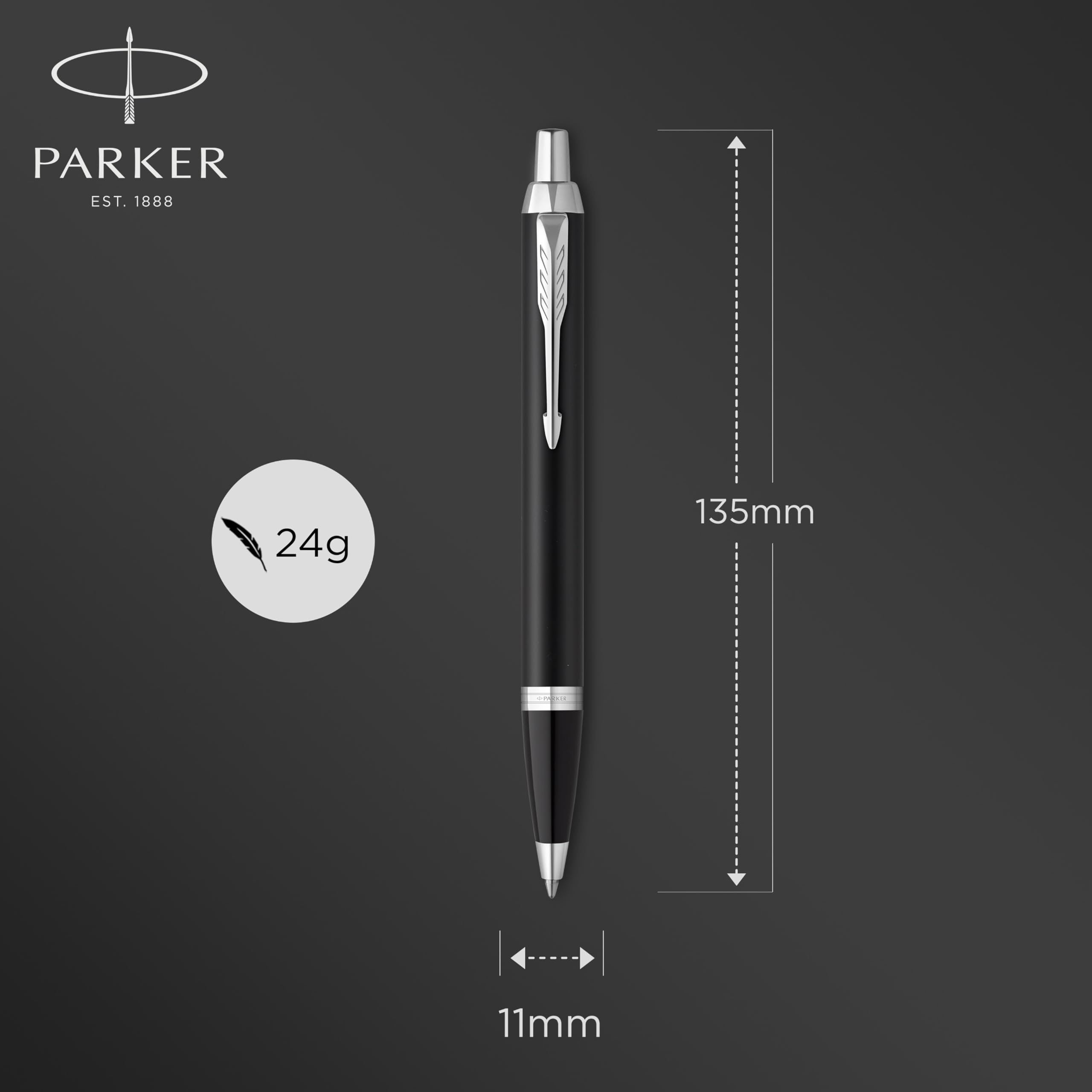 Parker IM Ballpoint Pen | Dark Espresso with Medium Point Blue Ink Refill | Gift Box