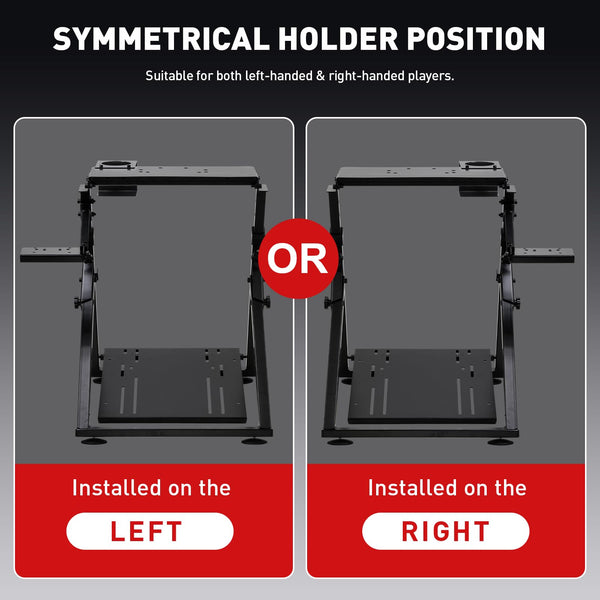 GTPLAYER Steering Wheel Stand for G25 G27 G29 G920 Foldable Racing Wheel Stand with Cup Holder Adjustable Height/Angle, Driving Simulator Gaming Wheel Stand