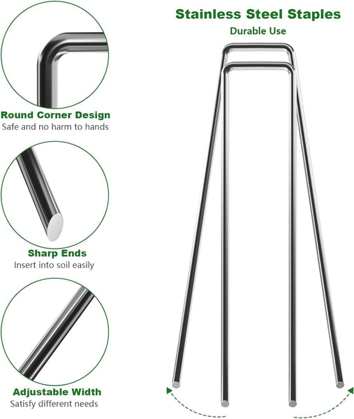 Amagabeli Garden Home Weed Membrane Pegs Garden Pegs 500 Pack 6 Inch Garden Stakes Galvanized Garden Securing Pegs Garden Staples Landscape Staples