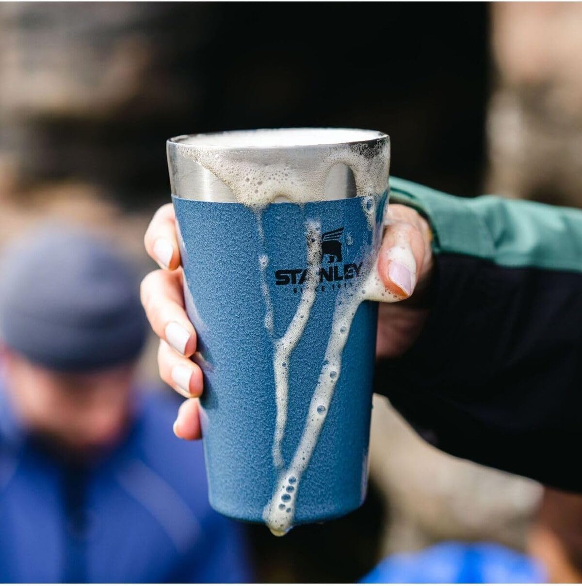 Stanley Adventure Stacking Beer Pint 0.47L - Travel Mug Keeps Drinks Cold For 4 Hours - Stainless Steel Thermal Cup - Stacks Infinitely - Double Wall Vacuum Insulation - Dishwasher Safe - Matte Black