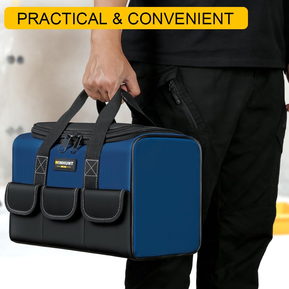 WINHUNT Tool Bag, Compact and Durable 1680 Denier Nylon, Ideal for DIY Enthusiasts and Craftsmen, Tool Organizers, Garden Tool Bag (43cm)