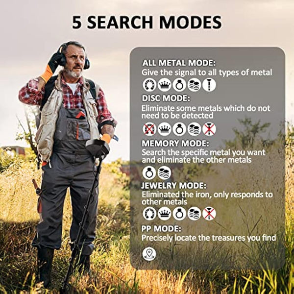 DR.ÖTEK Metal Detector for Adults Professional, Gold Metal Detector, Pinpoint & Exclusive Memory Mode, Higher Accuracy, IP68 Waterproof Coil, Big Backlit LCD Display, Advanced DSP Chip, Green