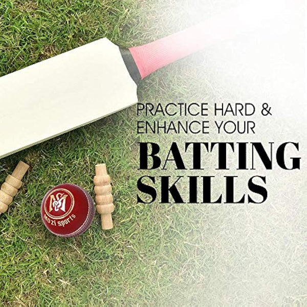 Mozi Sports® Leather Cricket Ball Senior Hand Stitched Match Quality Balls Weight 5.50oz