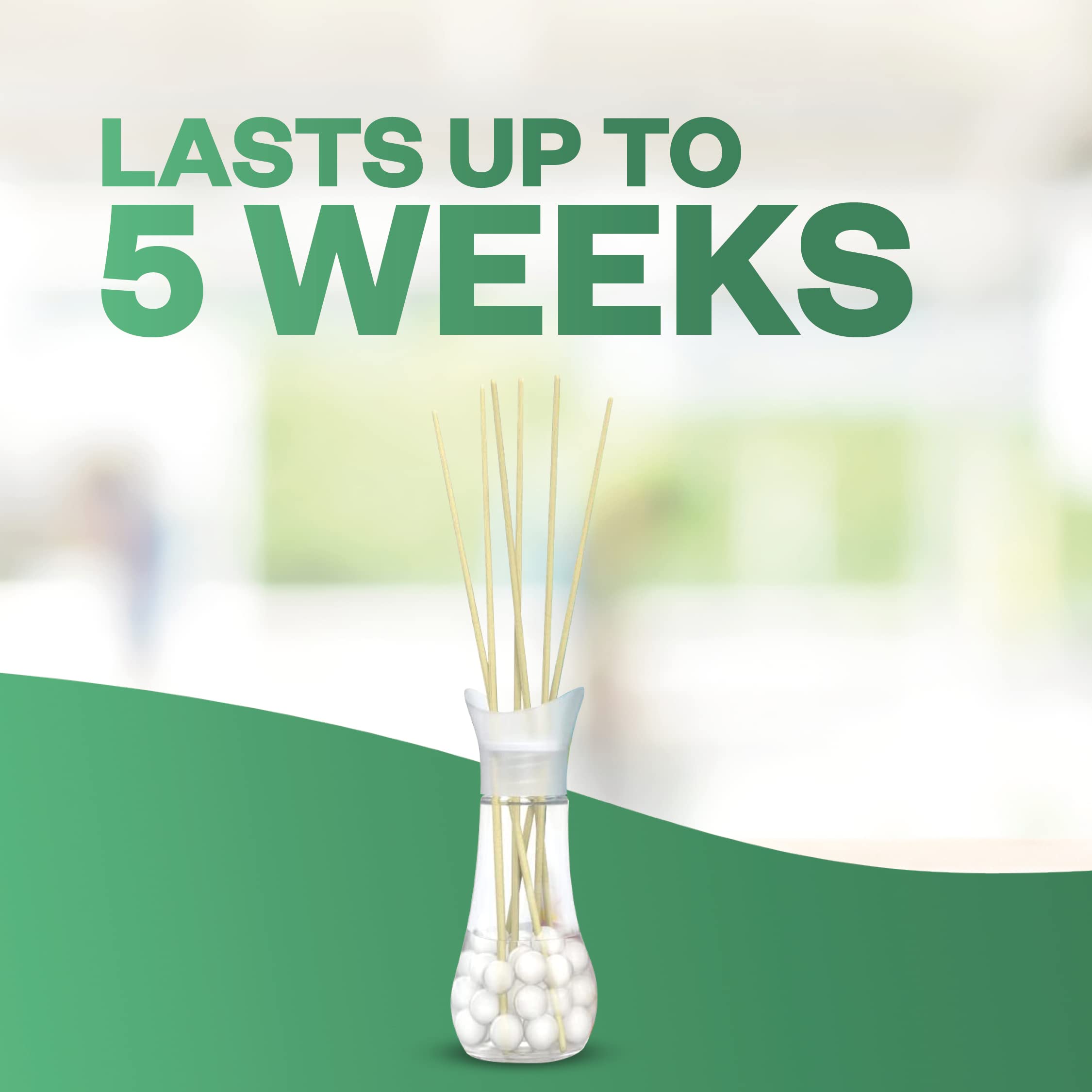 Air Wick Air Freshener Reed Diffuser, Crisp Linen and Lilac, Pack 5 x 33ml, Lasts up to 20 weeks, Room Diffuser