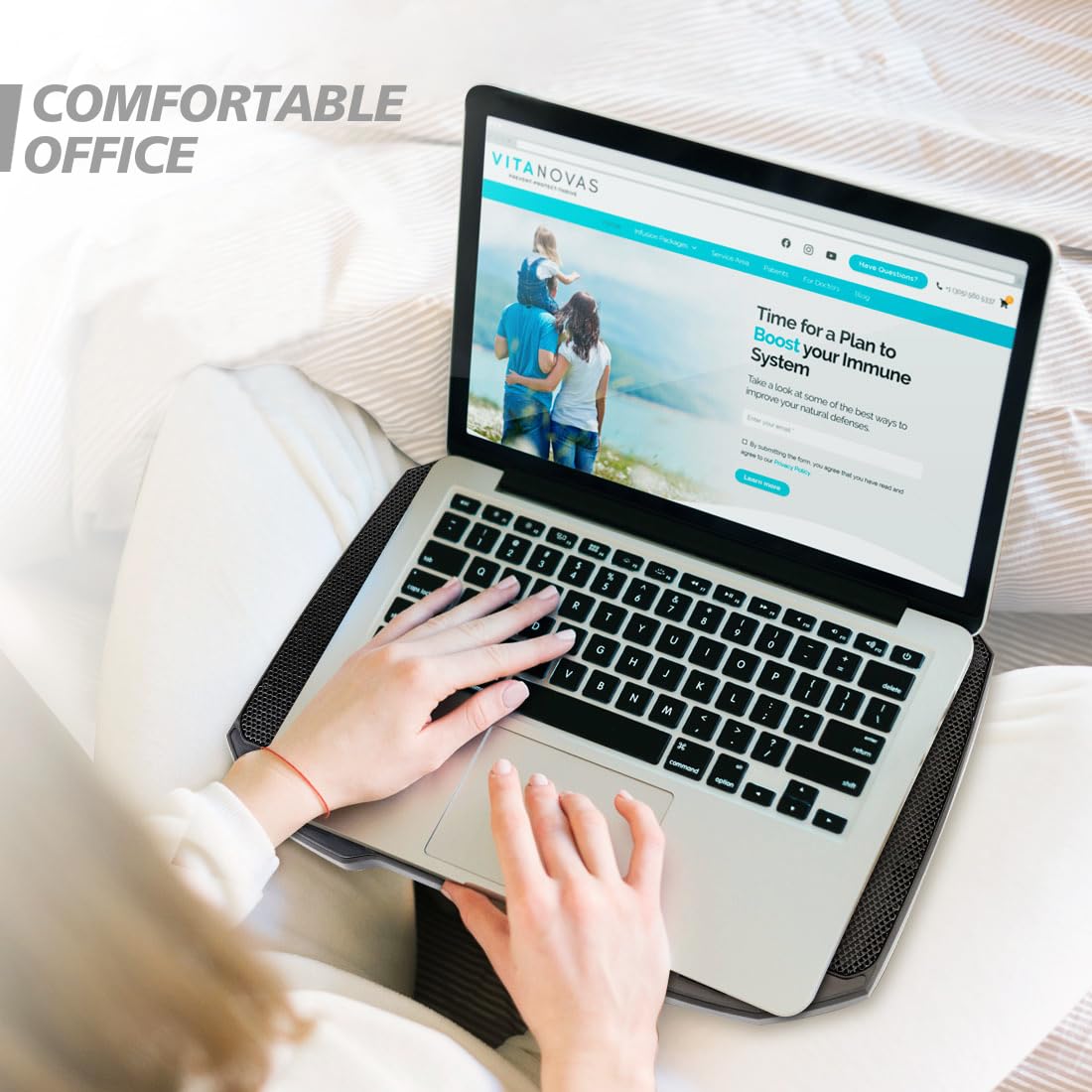 AIMIUZI Laptop Cooling Pad, Laptop Cooler for 12-15.6 Inch Notebooks, Laptop Cooling Stand with 5 Quiet Fans, 5 Height Adjustable, 2 USB Ports, Phone Stand (Black)