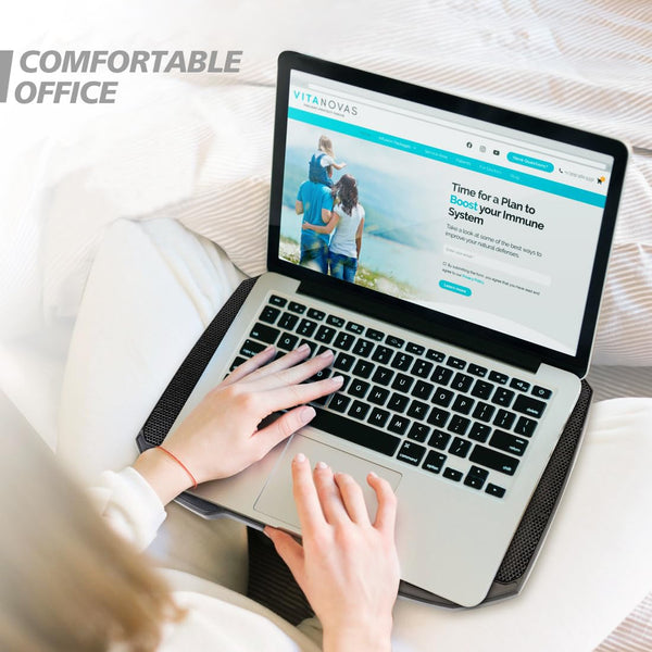 AIMIUZI Laptop Cooling Pad, Laptop Cooler for 12-15.6 Inch Notebooks, Laptop Cooling Stand with 5 Quiet Fans, 5 Height Adjustable, 2 USB Ports, Phone Stand (Black)