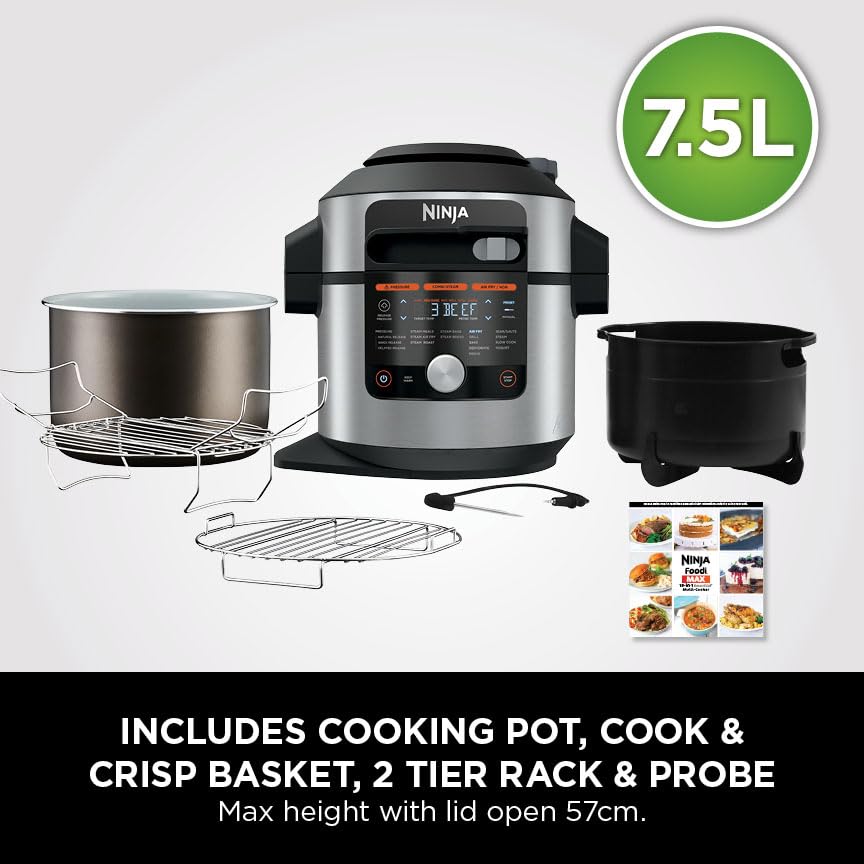 Ninja Foodi MAX 14-in-1 SmartLid Multi Cooker, 7.5L Electric Pressure Cooker & Air Fryer, Combi-Steam, Slow Cook, Bake, Grill, Copper/Black Amazon Exclusive OL650UKCP