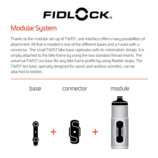 Fidlock Twist Bottle Set 800 + Bike Base Transparent Black