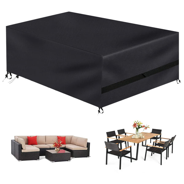 fireowl Garden Furniture Covers Waterproof - Rectangular Heavy Duty Outdoor Furniture Cover - 420D Anti Rip Rattan Garden Protection Cover for Chair