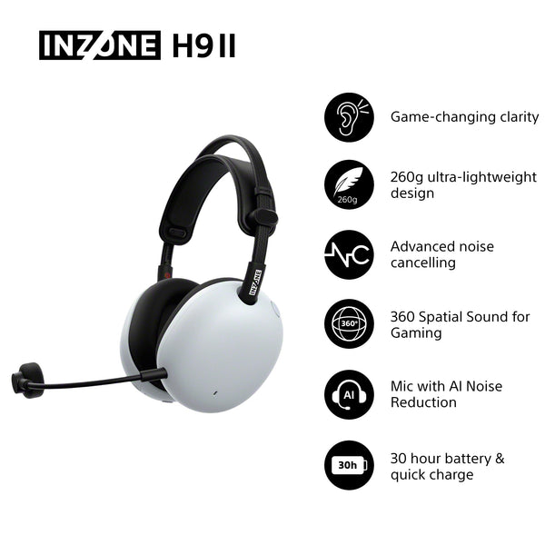 Sony INZONE H3 Wired Gaming Headset – PC/PS5, 360 Spatial Sound for Gaming, Lightweight 299g Design, Flip-to-Mute Boom Microphone, USB Audio Box for Custom EQ – Black