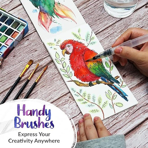 Funcils Watercolour Paint Set - Water Colour Paints Sets for Adults, Beginners | 50 Artist Quality Professional Watercolour Paints - Travel Watercolour Set, Painting Art Supplies, Kids Paint