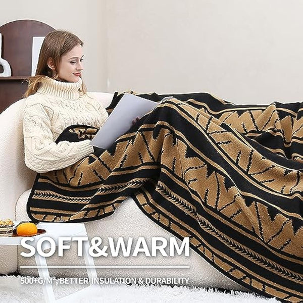 ACUSHLA Merino Wool Camping Blanket Soft Warm Thick Washable Large Outdoor Camping Travel Throw All Weather Sierra Khaki 200x160cm