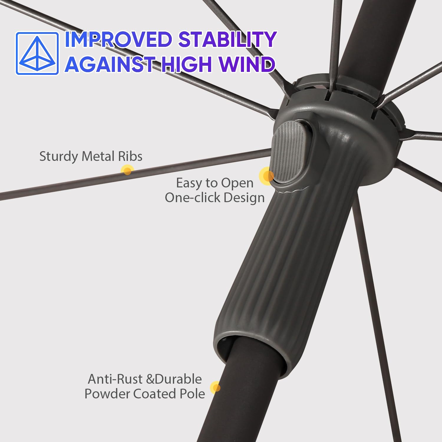 Sekey 2m Garden Parasol with Umbrella Cover - Adjustable and Portable Patio Umbrella for Beach, Garden, Pool, and Patio - UPF 50+ Sun Protection