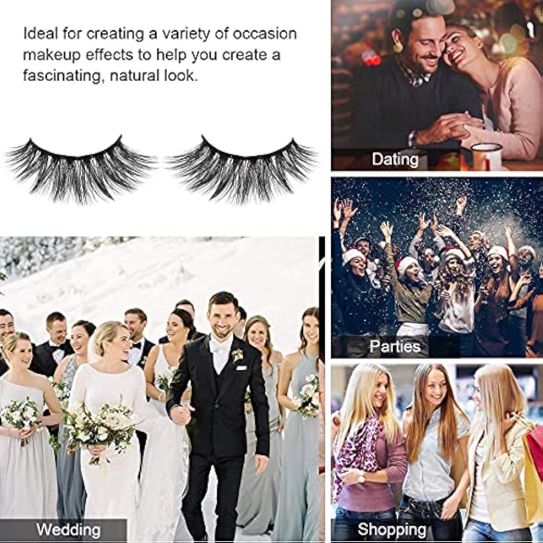 False Eyelashes 5 Pairs Reusable 3D Fluffy Lashes Handmade Natural Thick Fake Eyelashes Contains Stainless Steel Eyelash Tweezers (Bomb)