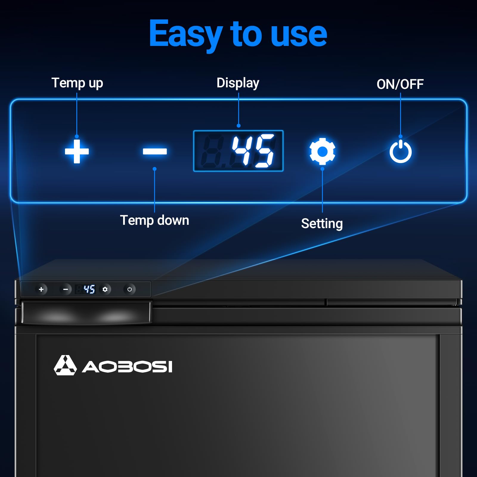 AAOBOSI 83L Campervan Fridge, Camping Refrigerator with APP Control, 12V Fridge Freezer for Campervan, Car, Truck, Boat, Motorhome, Travel