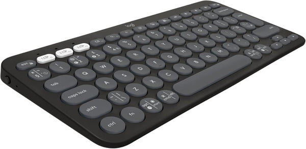 Logitech Pebble Keys 2 K380s, Multi-Device Bluetooth Wireless Keyboard with Customisable Shortcuts,Slim and Portable,Easy-Switch for Windows/macOS/iPadOS/Android/Chrome OS, QWERTY UK Layout, Graphite