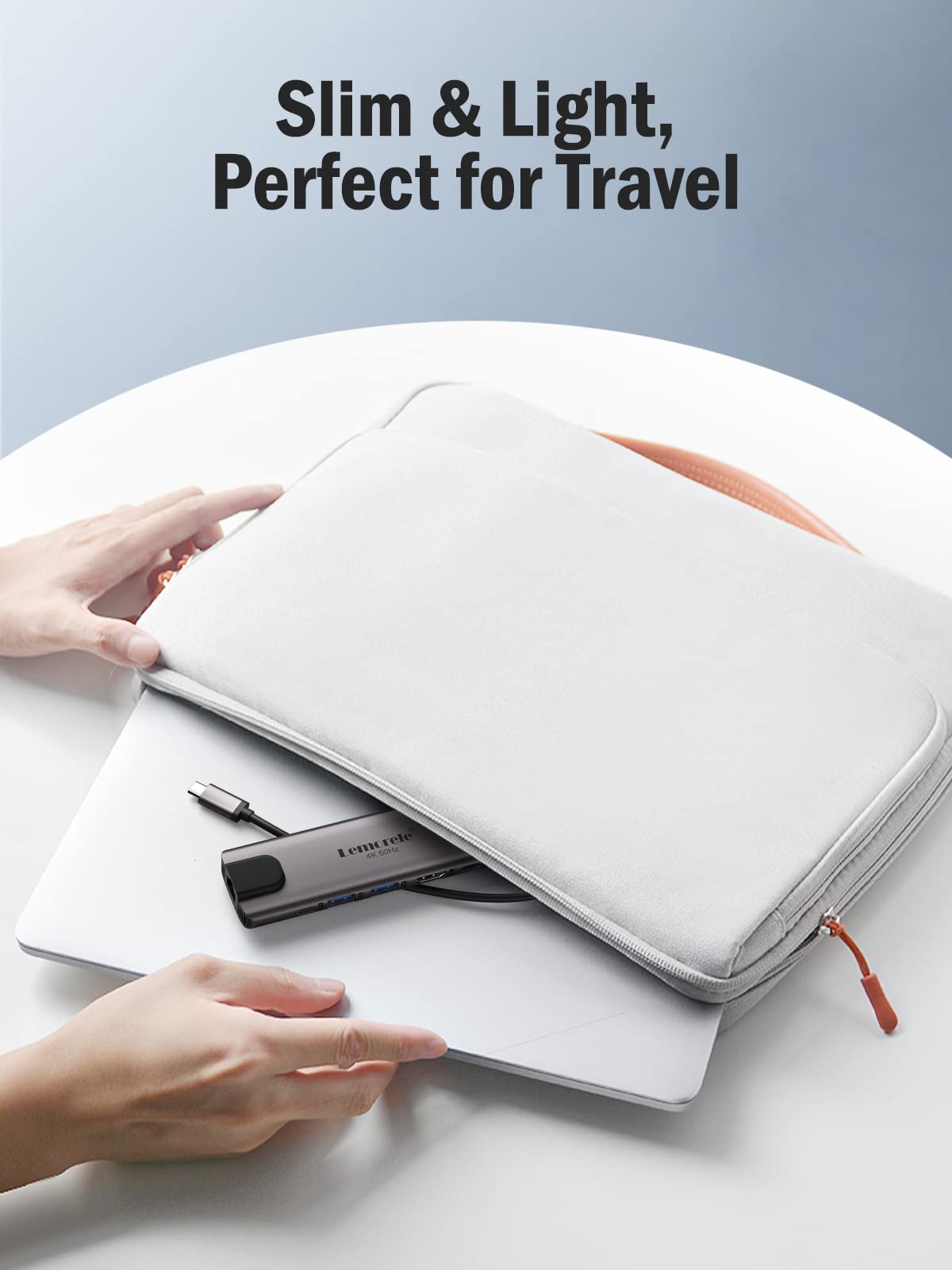 Lemorele 6-in-1 USB C Hub with 4K HDMI, Ethernet, 2 USB Ports, 100W PD Charging for MacBook Pro/Air M1, iPad Pro M1, Switch, Chromecast, PS4