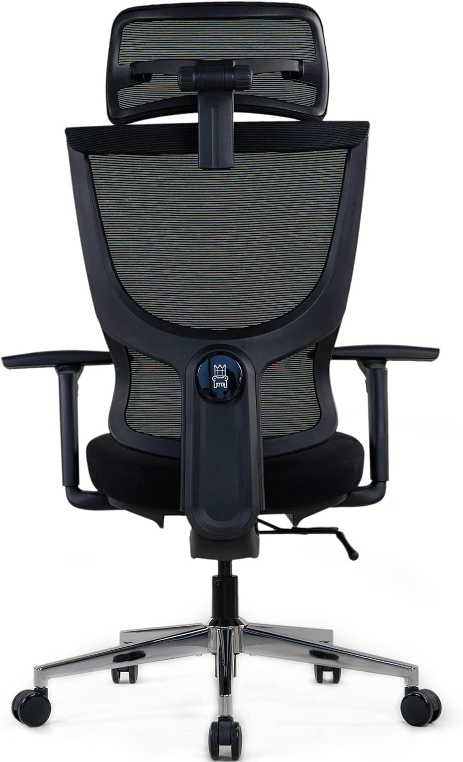 Realm of Thrones CAPTAIN Ergonomic Office Chair for Home, Heavy Duty Steel Base, Versatile Flip-up Armrests, Adjustable Lumbar Support, Mesh Back Comfort Cushion Seat for Computer Desk/Gaming (Black)