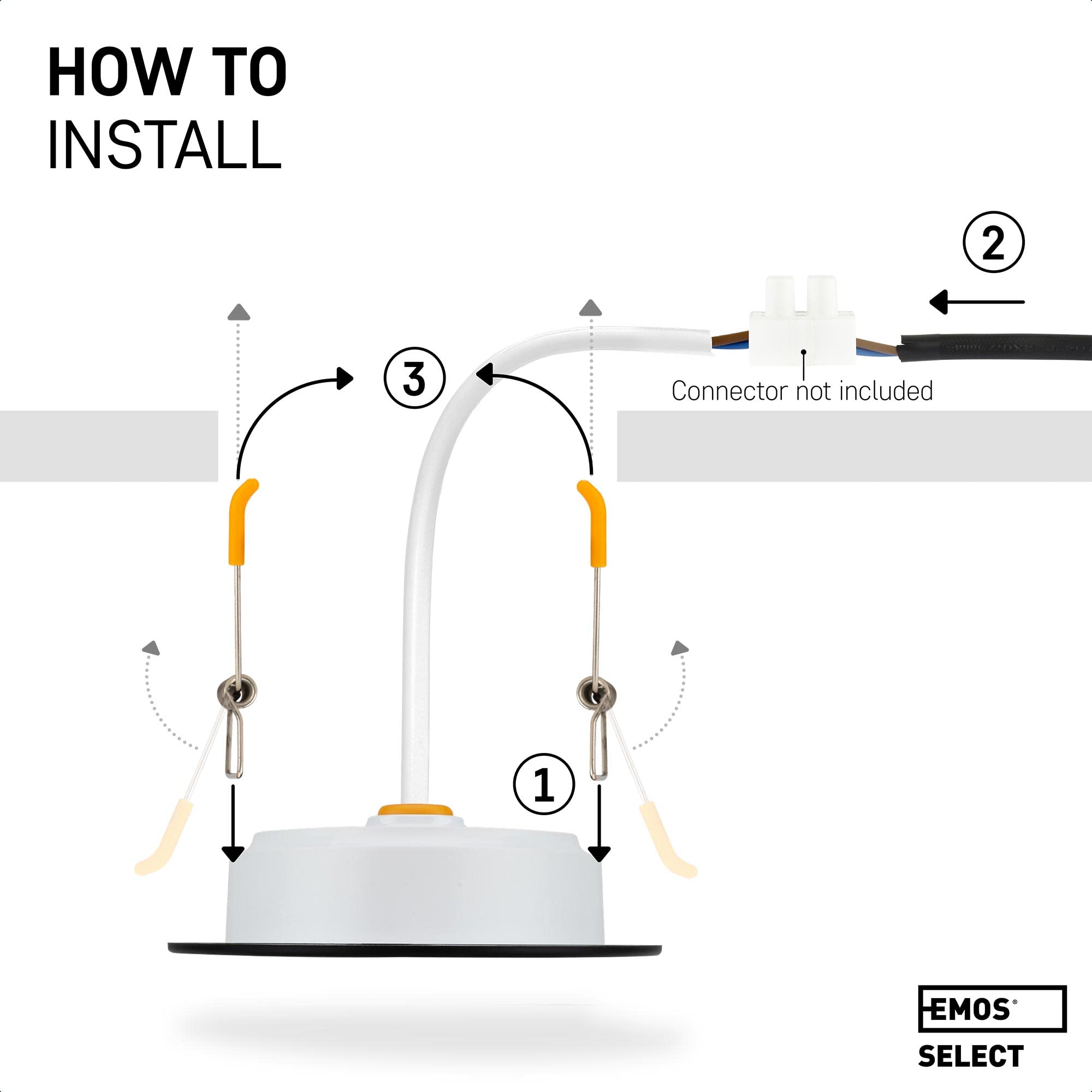 EMOS LED Downlights for Ceiling, 5W/500 Lumens, Warm White 3000K | IP54 Waterproof LED Spot Lights for Bathroom etc. | Set of 12 Recessed LED Ceiling