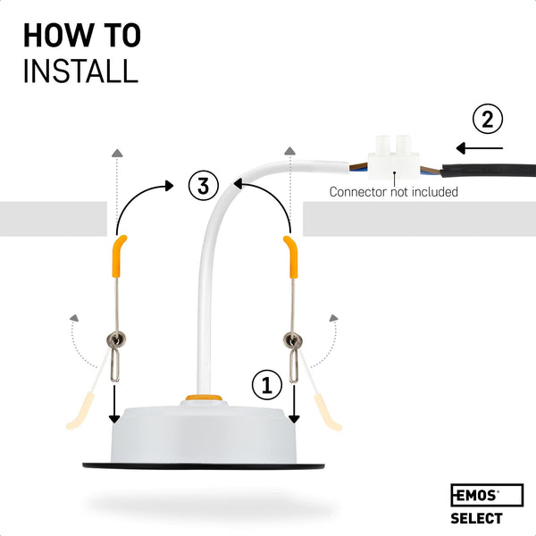 EMOS LED Downlights for Ceiling, 5W/500 Lumens, Warm White 3000K | IP54 Waterproof LED Spot Lights for Bathroom etc. | Set of 12 Recessed LED Ceiling