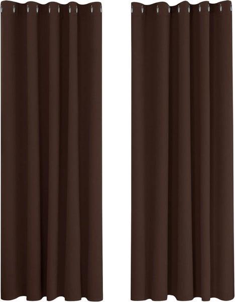 Deconovo Blackout Curtains Eyelet Super Soft Thermal Insulated Ring Top Blackout Curtains for Nursery 46 x 54 Drop Inch Dark Grey 2 Panels