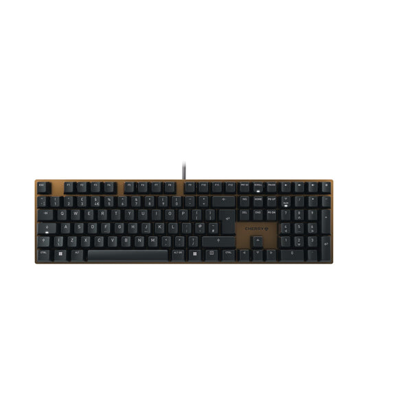 CHERRY KC 200 MX, Mechanical Office Keyboard with Anodised Metal Plate, UK Layout (QWERTY), Wired, MX2A BROWN SWITCHES, Bronze/Black