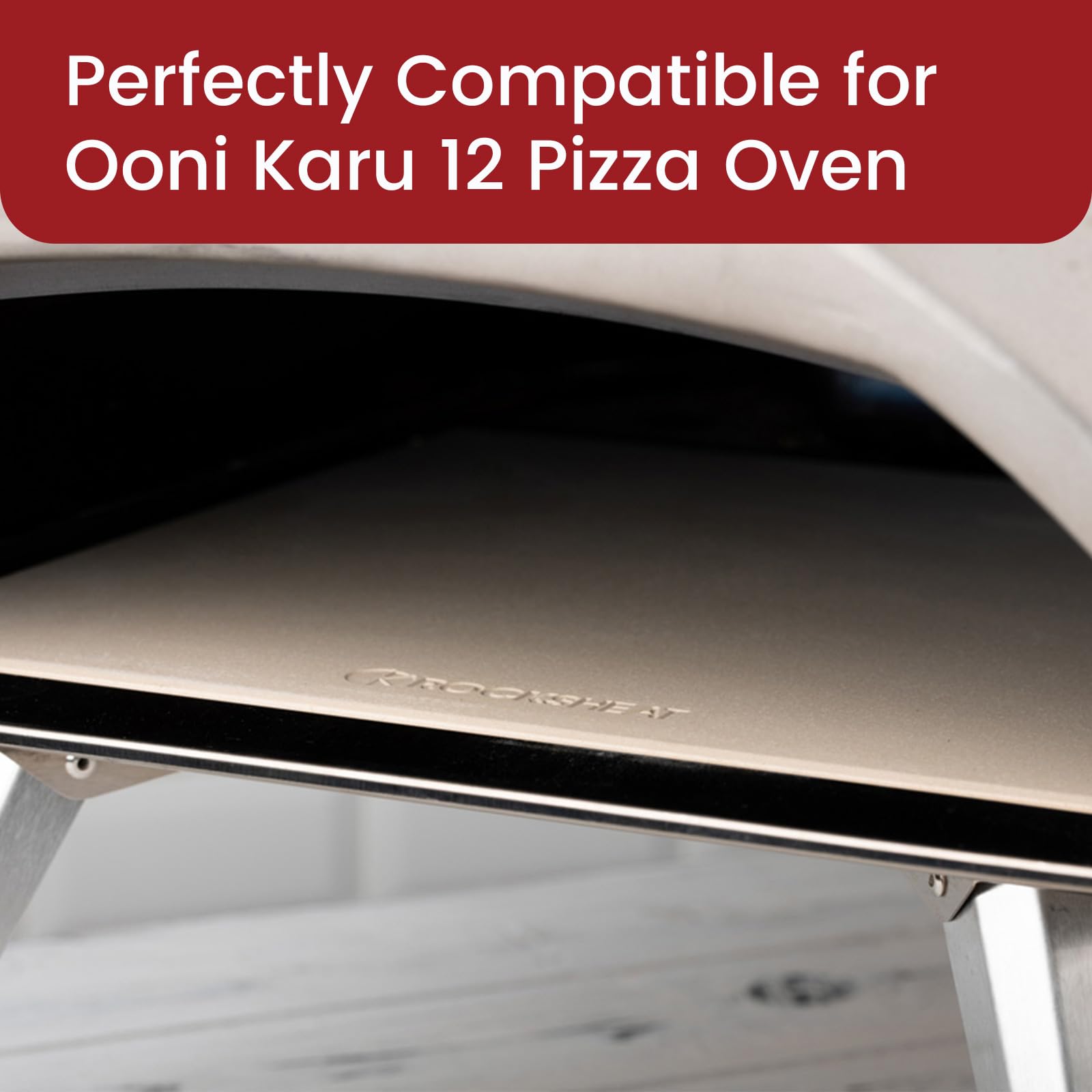 13.2" x 13.2" x 0.6" Square Cordierite Pizza Baking Stone Perfectly Compatible for Ooni Karu, Koda & Fyra 12 Pizza Oven