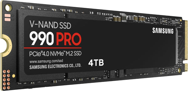 Samsung 990 PRO NVMe M.2 SSD, 2 TB, PCIe 4.0, 7,450 MB/s read, 6,900 MB/s write, Internal SSD, For gaming and video editing, MZ-V9P2T0BW