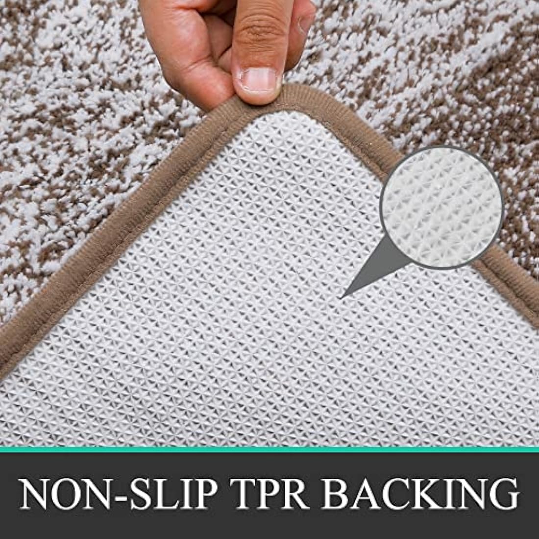 Enyhom Bath Mat Sets 3 Piece Non Slip Washable Bathroom Mat and Pedestal Mat for Toilet Soft Water Absorbent Bath Toilet Rug Floor Shower Rug, Brown