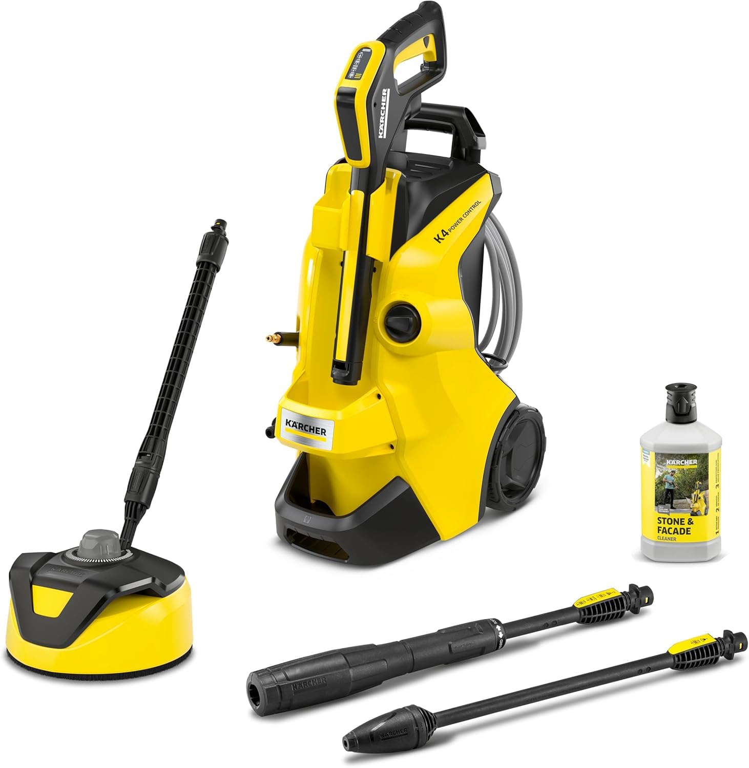 Kärcher K 4 Power Control Flex Pressure Washer, Pressure: max. 130 bar, Flow Rate: 420 l/h, Area Coverage: 30 m²/h, Water Filter, Weight: 11.5 kg, High-Pressure Flex Hose, Dirt Blaster, Spray Lance