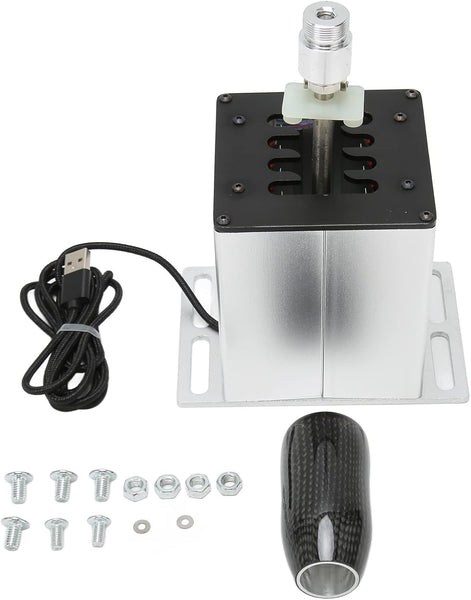 Simulator Shifter for ATS ETS Dust WRC Sim Racing Games, 7 Plus R Racing Game H Shifter with Carbon Fiber Grip, USB Shifter for Logitech G29 G27 G25 G920 T300RS GT