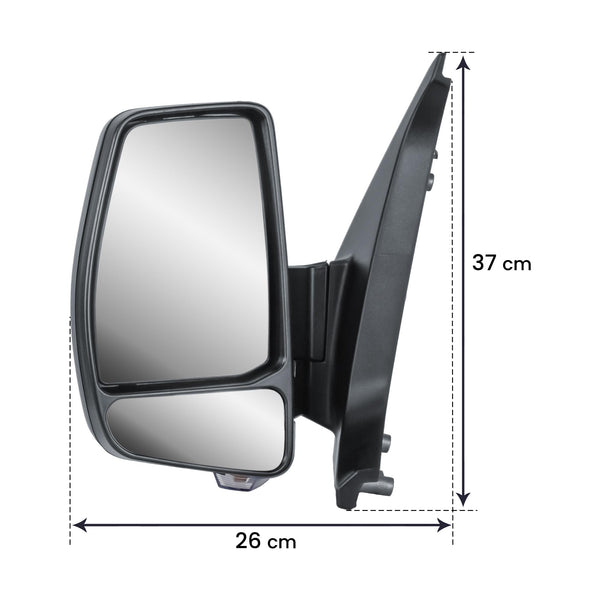 Repmacement Driver Right Side Door Wing Mirror O/S Electric and Heated Manual Folding with Textured Back Cover for Ford Transit Tourneo Custom 2015 to 2024